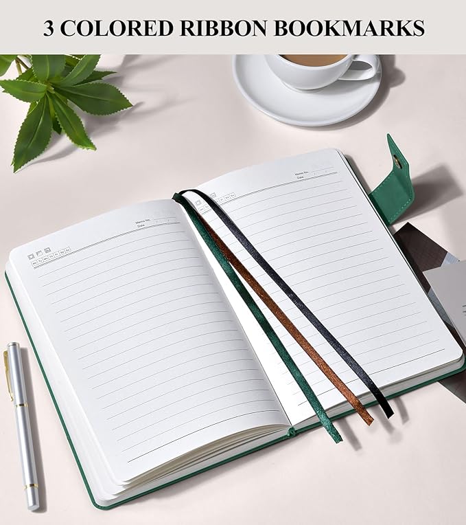 365 Page Thick Lined Journal Notebook for Men Women, A5 Leather Journals for Writing, Hardcover Notebooks for Work, School, Note Taking,Travel, Business,Personal Diary, College Ruled 5.9" x 8.4" - Bloomnest