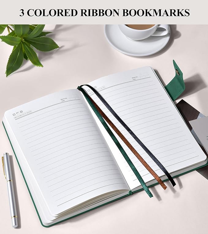 365 Page Thick Lined Journal Notebook for Men Women, B5 Large Leather Journals for Writing, Hardcover Notebooks for Work, School, Note Taking, Business, Travel Diary, College Ruled 7.6" x 10" - Bloomnest