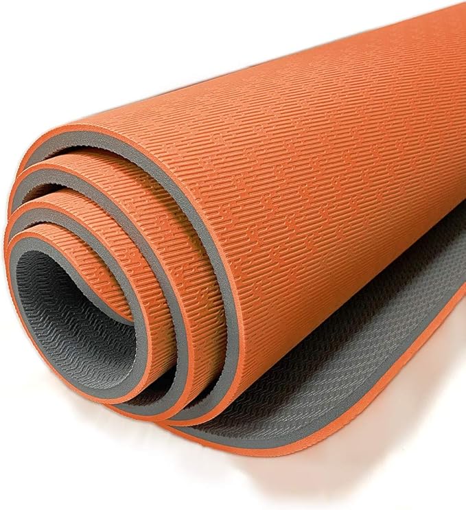 Hatha Yoga Extra Thick TPE Yoga Mat - 72"x 32" Thickness 1/2 Inch -Eco Friendly SGS Certified - With High Density Anti-Tear Exercise Bolster For Home Gym Travel & Floor Outside