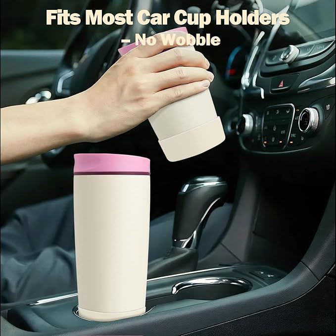 2pcs Silicone Boot for Owala SmoothSip Slider Coffee Tumbler 20oz 12oz, Anti-Slip Sleeve for Travel Coffee Mug, Protective Accessories for Owala BPA Free (Daybreak White) Kaitiaki
