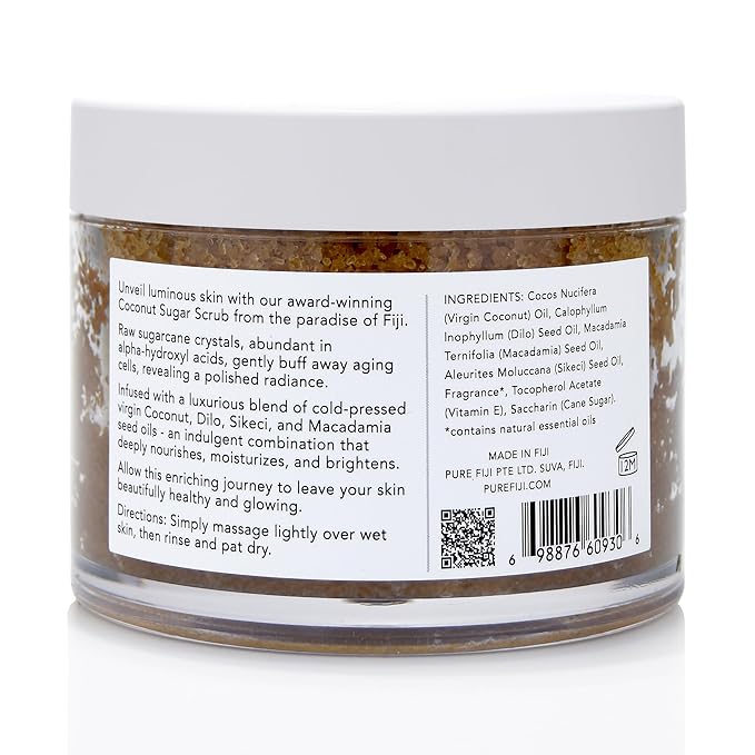 Pure Fiji Coconut Sugar Body Scrub, Coconut (10.14oz/300ml) - Bloomnest