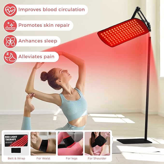 135 Red Light Therapy for Face and Body, Multifunction Red Light Therapy with Stand, Dual Different LEDs(660nm& 850nm) Light with Belt and Stand LITDUCK