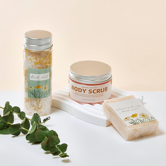 Deluxe Spa Self Care Care Package Gift Baskets for Women & Self-Care Gift Box with Body Scrub & Bath Salt | Home Spa Care Package, Unique Relaxing Birthday Gift & Get Well Gift for Women