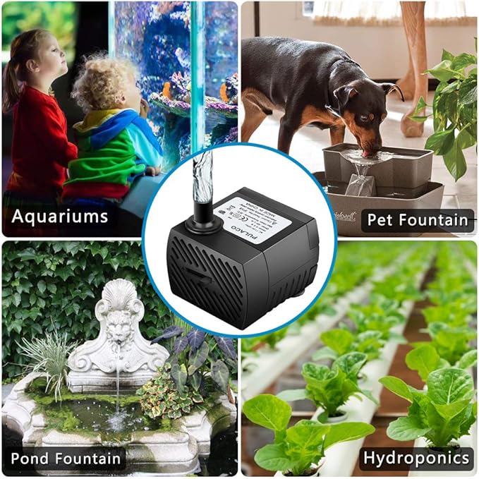 PULACO 95GPH 5W Mini Submersible Water Pump for Aquarium Fish Tank, Pond, Fountain, Hydroponics - Bloomnest