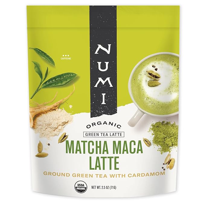 Numi Organic Matcha Maca Latte Powder – Green Tea Matcha Latte Mix with Adaptogens & Antioxidants – Vegan & Gluten Free, 2.5 oz (Makes 17 Cups) - Bloomnest