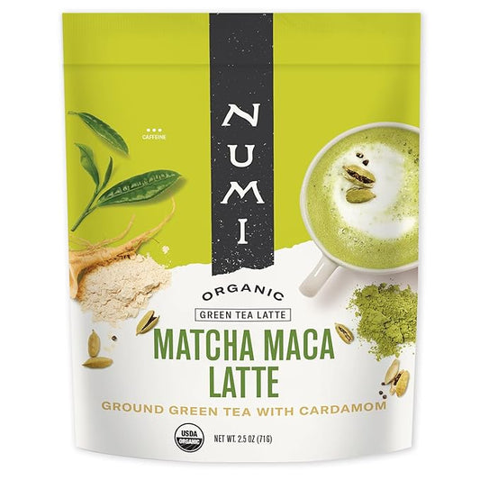 Numi Organic Matcha Maca Latte Powder – Green Tea Matcha Latte Mix with Adaptogens & Antioxidants – Vegan & Gluten Free, 2.5 oz (Makes 17 Cups) - Bloomnest