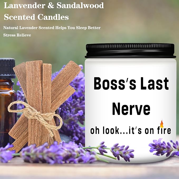 Boss Gifts,Boss Lady Gifts for Women, Men, Funny Anniversary Christmas Birthday Best Gift for Him, Her - Lavender Scented Candles - Bloomnest