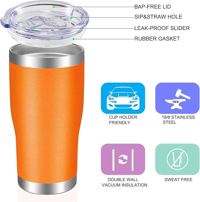VEGOND 20oz Tumbler Stainless Steel Tumbler Cup with Lid And Straw Vacuum Insulated Double Wall Travel Coffee Mug - Bloomnest