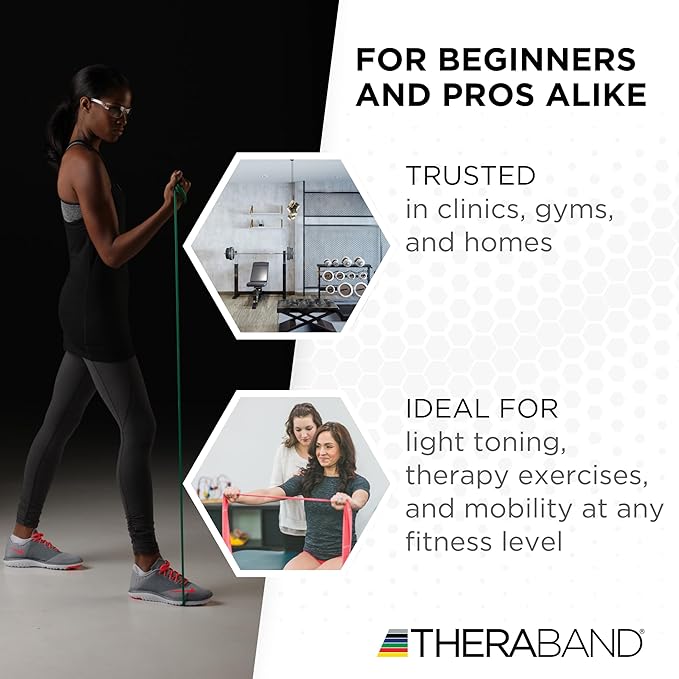 THERABAND Resistance Band, Black, Special Heavy, 50-Yard Roll, Latex Elastic Band for Exercise - Bloomnest