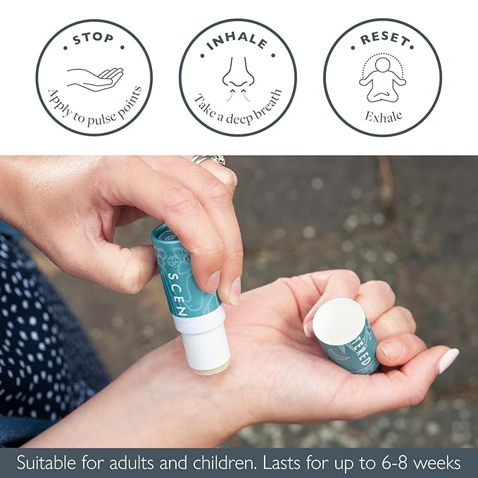 Scentered Aromatherapy Balm Stick - Escape - Natural Calm Essential Oil Roll On - Meditation Aid for Relaxation & Self-Care - 100% Natural: Frankincense, Oud, Sandalwood - Mindfulness Gifts for Women - Bloomnest