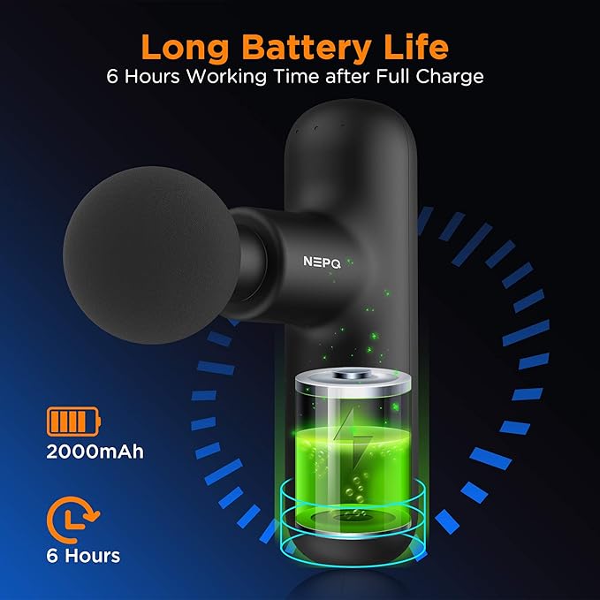 Mini Massage Gun, Powerful Fascial Gun Portable Deep Tissue Percussion Muscle Back Head Massager for Pain Relief with 4 Massage Heads High-Intensity Vibration Rechargeable Small Massage Gun - Bloomnest