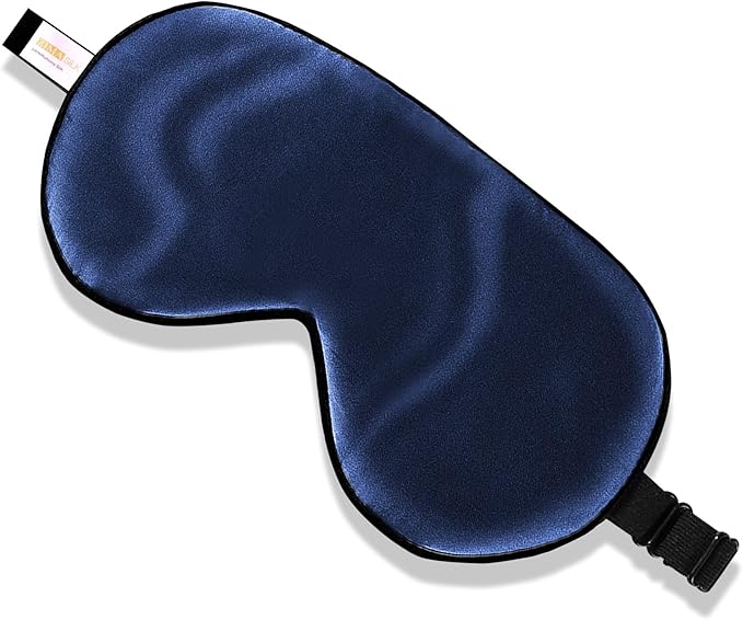 ZIMASILK 100% Mulberry Silk Sleep Mask with Adjustable Strap, Super-Smooth Soft Natural Silk Eye Mask for Sleep, Multiple Color Options(Navy Blue) - Bloomnest
