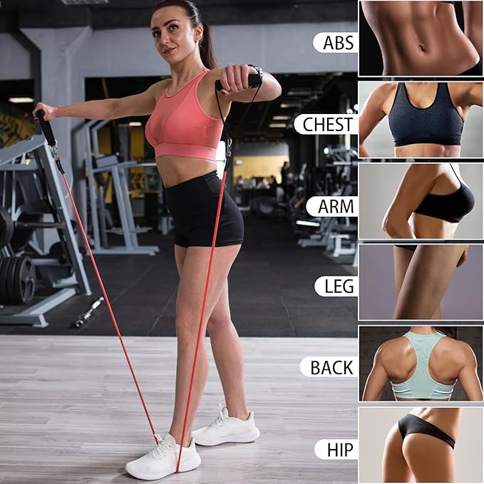 Resistance Bands, Resistance Band Set, Strength Training Fitness Bands, Exercise Bands for Men and Women, Resistance Bands with Handles, Door Anchor, for Shape Body and Home Workouts - Bloomnest