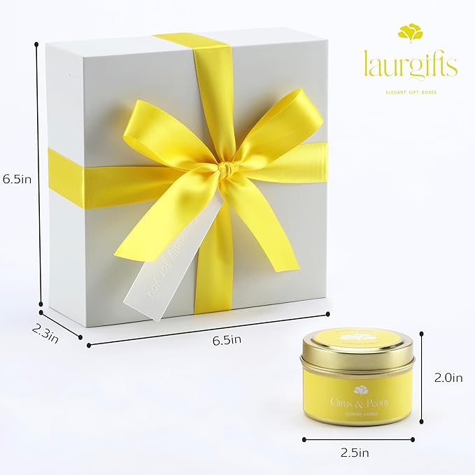 Birthday Gifts for Women – Yellow Sunshine Spa Gift Box, Luxury Bath & Self Care Care Package with Citrus & Amber Scent for Mom, Sister or Friend