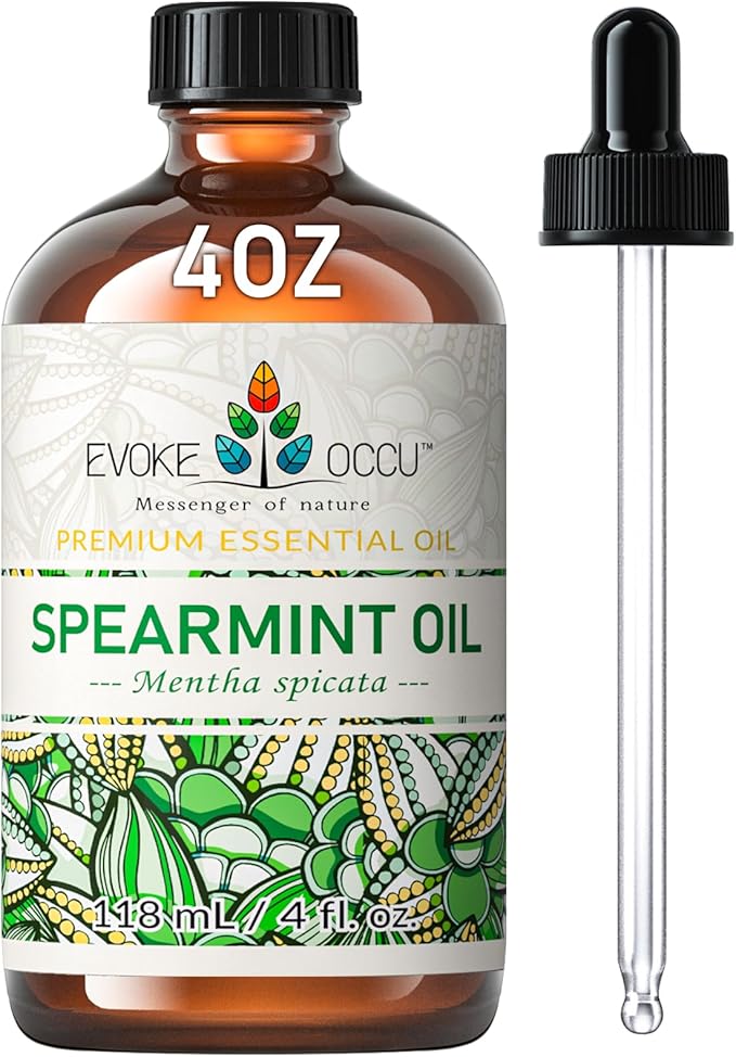 EVOKE OCCU Spearmint Oil for Inhibit Facial Hair Growth, Air Freshening, Added to Creams & Lotions - 4 Fl Oz - Bloomnest