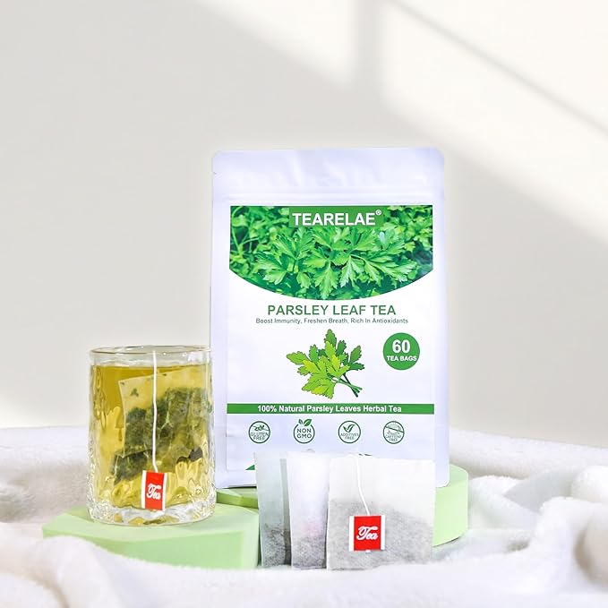 TEARELAE - Parsley Tea Bags - 60 Count - 100% Pure Natural Parsley Leaves - Boost Immunity, Freshen Breath - Non-GMO - Caffeine-Free - Bloomnest