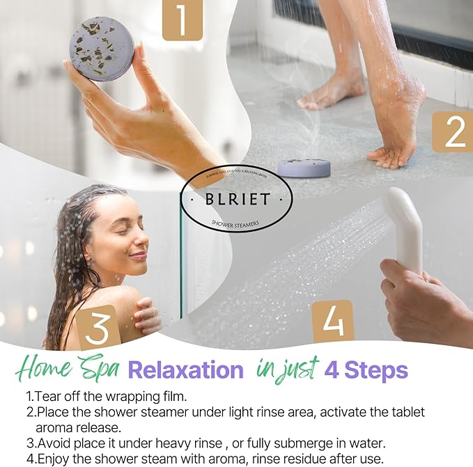 Shower Steamers Aromatherapy BLRIET 8 Pack Gifts for Women, Birthday Christmas White Elephant Gifts Stocking Stuffers for Adults Her Mom Him Home Spa Gym Natural Essential Oil Self Care Relaxation - Bloomnest