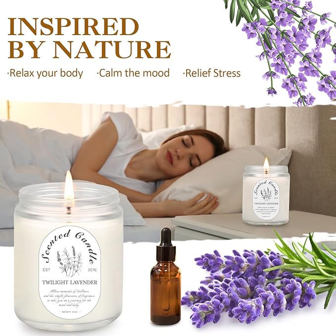 LOSNYA 4 Pack Candles for Home Scented, Lavender Candles, 28 oz 200 Hour Long Lasting Aromatherapy Candle Set, Candle Gift Set for Women, Perfect for Birthday Gifts - Bloomnest