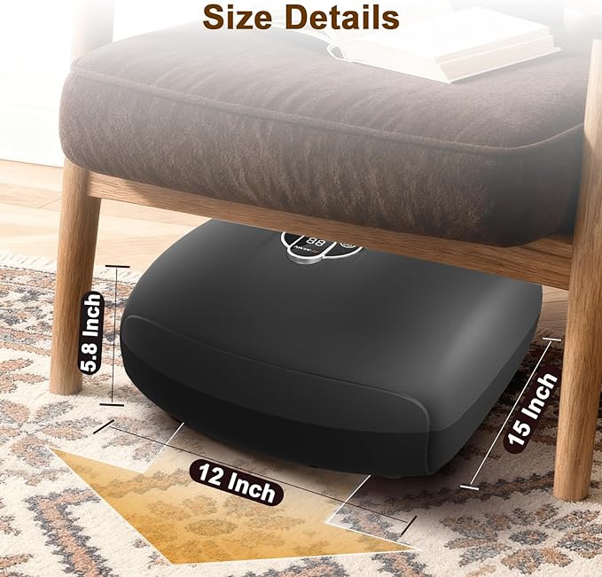 Shiatsu Foot Massager Machine with Heat : Deep Kneading Foot Massager with Vibration & Compression for Plantar Fasciitis & Neuropathy - for Women & Men,Relax for Home Office Use (Black) - Bloomnest