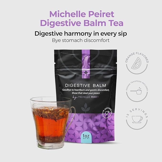 Michelle Peiret Digestive Tea, Chamomile Tea with Calendula Flowers for Digestive Support and Skin Vitality, All Natural Ingredients, 15 Servings - Bloomnest