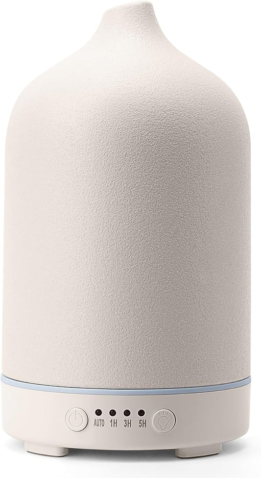 Diffuserlove Ceramic Diffuser 250ML Essential Oil Diffusers Aromatherapy Essential Oil Diffuser for Room Air Diffuser for Home Bedroom Stone Diffuser (White Big Size 250ml) - Bloomnest