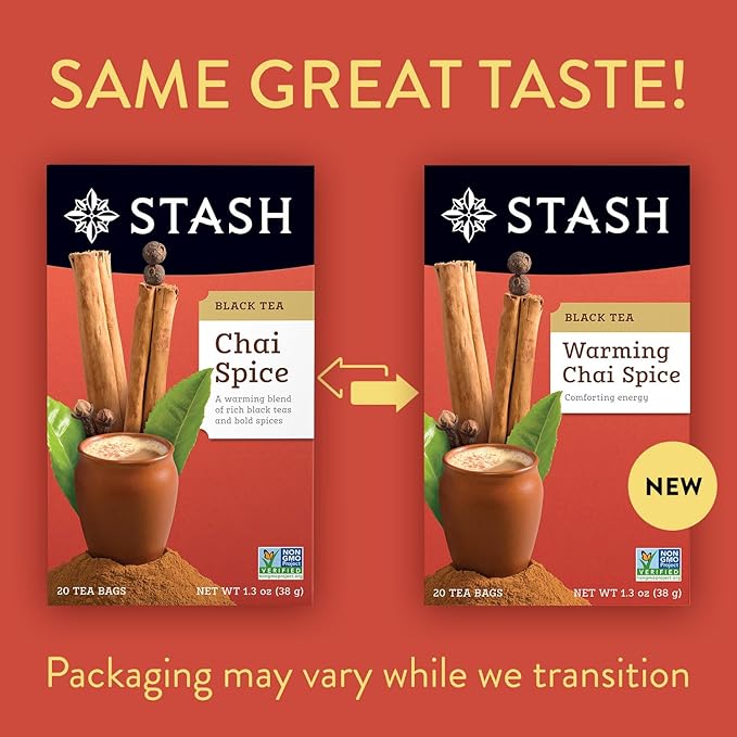 Stash Tea Chai Spice Black Tea, 6 Boxes with 20 Tea Bags Each (120 Tea Bags Total) - Bloomnest