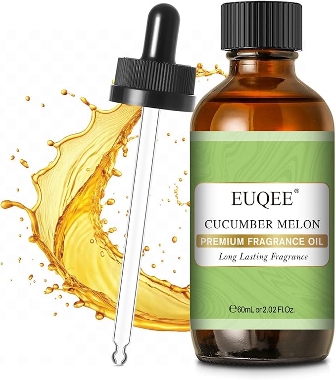 EUQEE Cucumber Melon Fragrance Oil, Premium Cucumber Melon Essential Oil 2.02 Fl oz/ 60ml with Glass Dropper for Diffuser, DIY Soap, Candle Making - Bloomnest