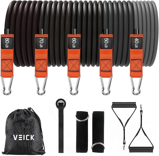 VEICK Resistance Bands, Exercise Bands, Workout Bands, Resistance Bands for Working Out with Handles for Men and Women, Exercising Bands for Fitness Weights Work Out at Home - Bloomnest