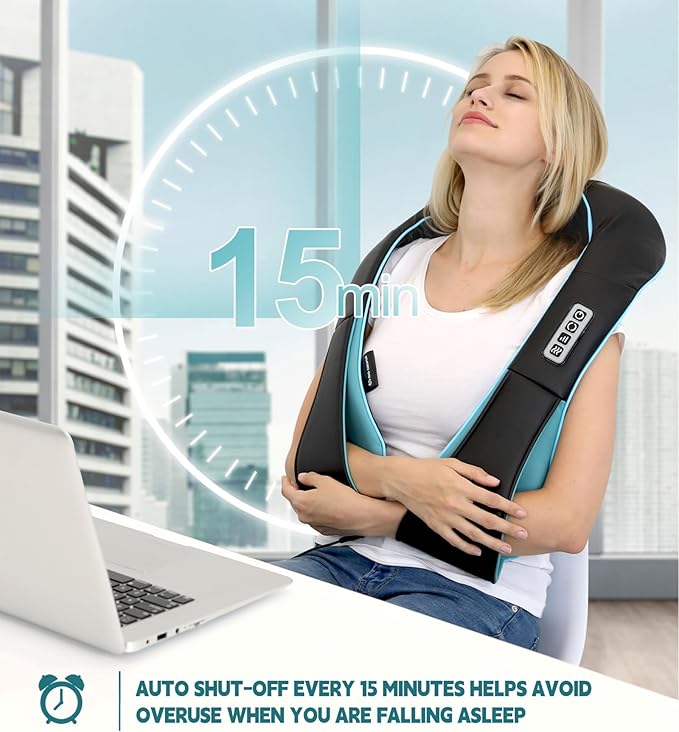 Mo Cuishle Shiatsu Neck and Shoulder Massager with Heat – Deep Kneading Massage for Relaxation – Ideal for Christmas, Mother's Day, Father's Day, Gifts for Men, Women, Mom and Dad - Bloomnest