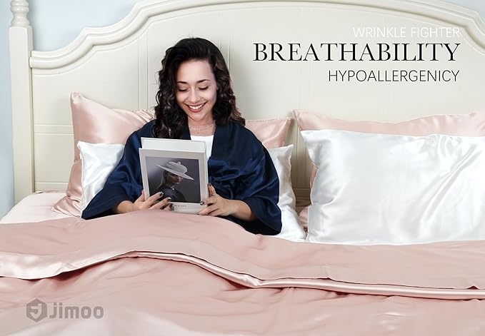 100% Mulberry Silk Pillowcase for Hair and Skin, 22 Momme Pure Natural Silk Pillow Case Both Sided with Zipper, Pillow Cover for Women Mom Men (Light Pink, Standard 20''×26'', 1 Pack) - Bloomnest