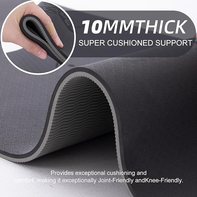 UMINEUX Yoga Mat Extra Thick 1/3'' & 2/5" Non Slip Yoga Mats for Women Eco Friendly TPE Fitness Exercise Mat with Carrying Sling & Storage Bag - Bloomnest