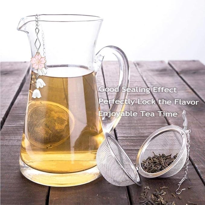 Cute Tea Infuser 2 Pack Daisy Flower Pendant Ball Filter Cute Stainless Steel Ball Mesh Strainer for Loose Tea and Spices & Seasonings (Daisy Pink White)