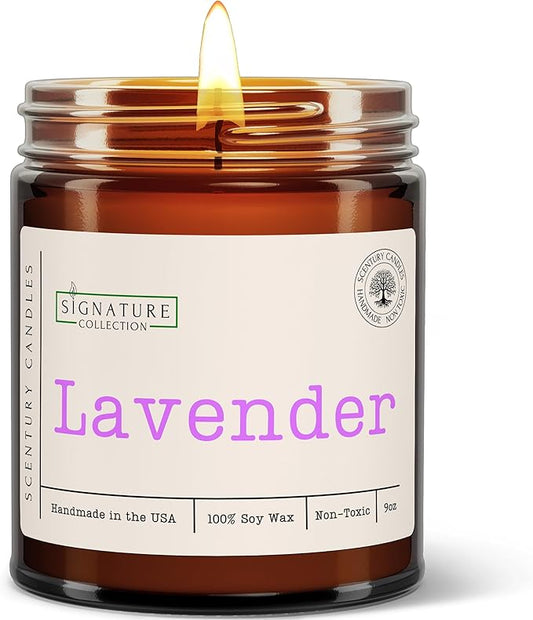 Lavender Scented Candle, Many Scents to Choose from, All Natural Non-Toxic Soy Wax, Handmade in The USA (Lavender) - Bloomnest