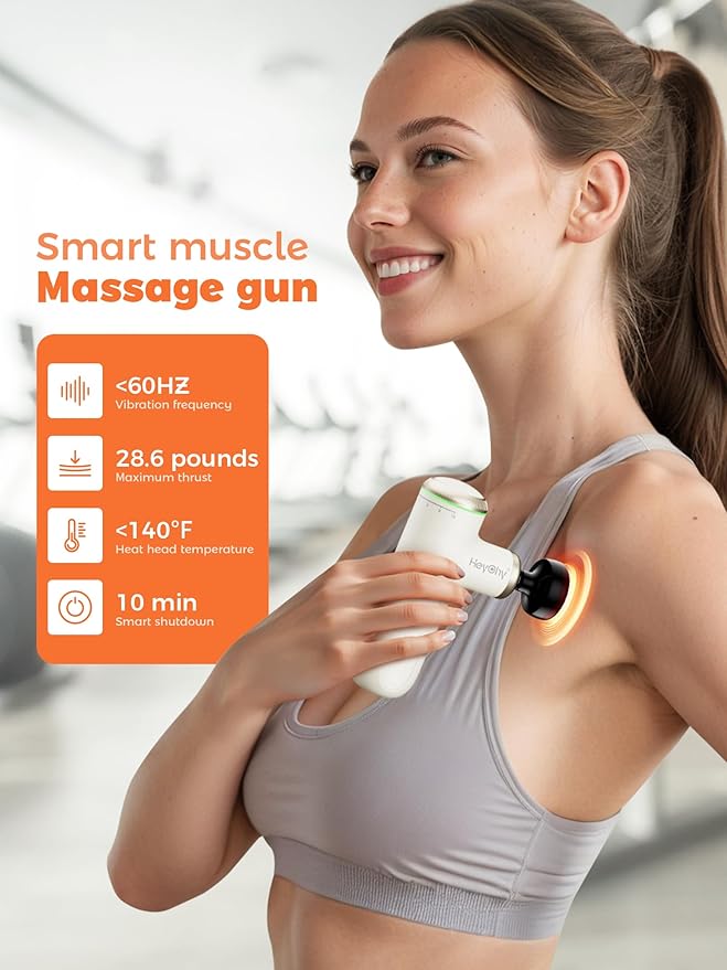 A1 Super Mini Massage Gun, Percussion Deep Tissues Muscle Massager (Heat-White) - Bloomnest