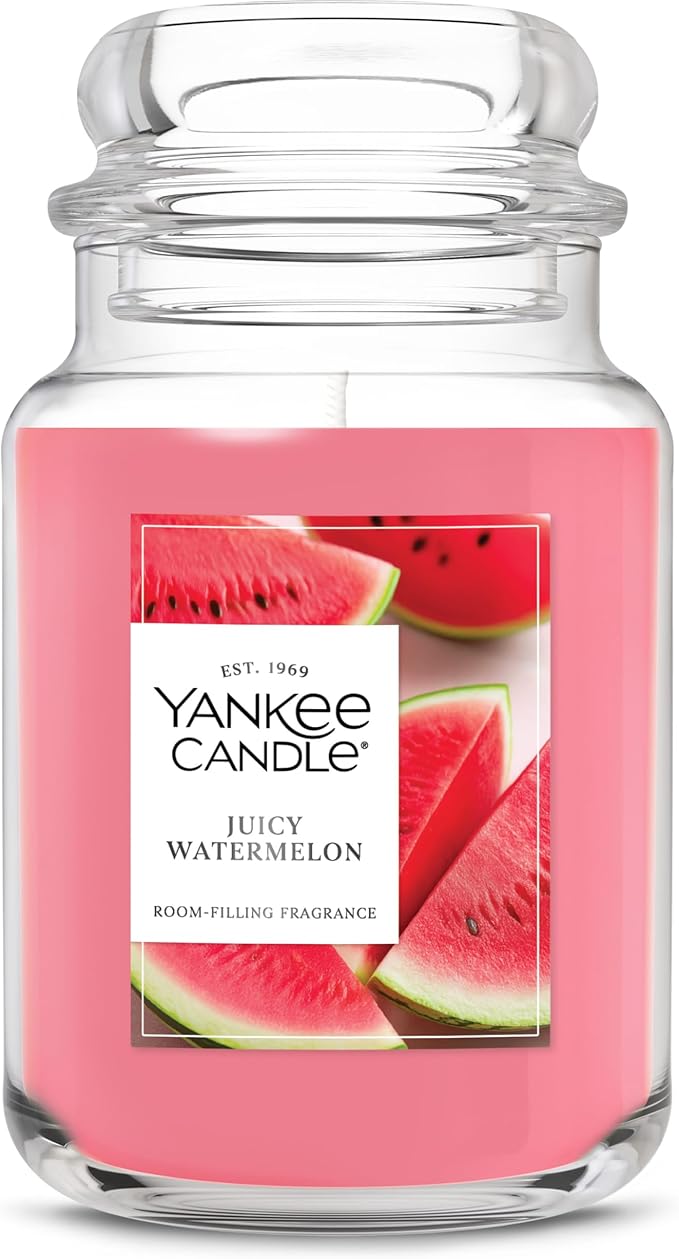 Yankee Candle Juicy Watermelon Scented Candle, 22oz Large Jar with up to 150 Hour Burn Time, Giftable - Bloomnest