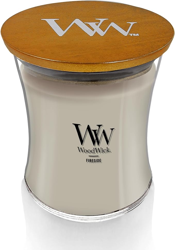 WoodWick Fireside Holiday Candle Gifts for Women and Men, 9.7 oz Medium Hourglass Candle with Crackling Wick - Bloomnest