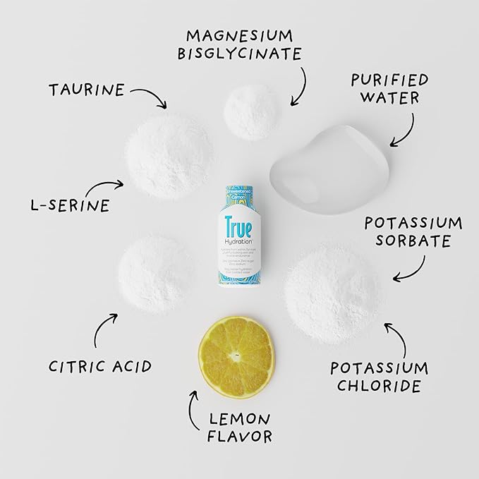 True Hydration Shots Unsweetened Lemon Flavor – 24 Pack of 1.93 fl oz Shots – Electrolytes – Amino Acids – Zero Sugar – Zero Sodium – Vegan – Gluten-Free Hydration - Bloomnest
