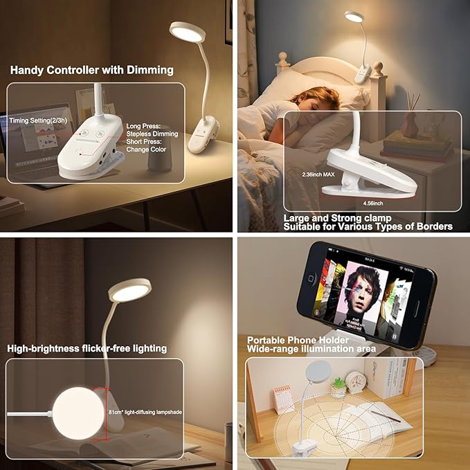 Red Light Therapy 625nm, LED Happy Lamp 4500K, Sleep Aid Lamp Blue Light Blocking Dimmable for Deep Relaxation Travel Meditation and Yoga, Reading (White) - Bloomnest