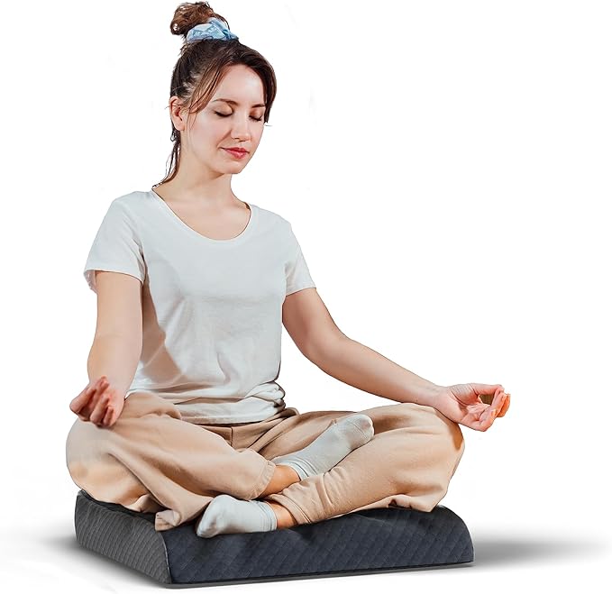 Kölbs Extra Large Seat Cushion Stylish Plush Velvet Cover XL Memory Foam for Office Chair, Floor Pillow Back Pain Coccyx Bruise Relief Carry Handle - Bloomnest