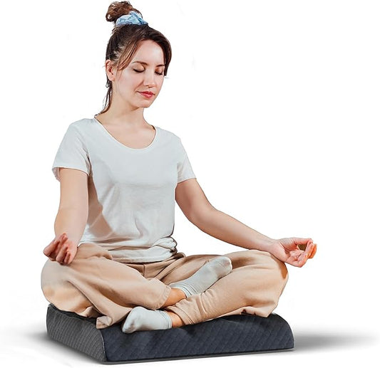 Kölbs Extra Large Seat Cushion Stylish Plush Velvet Cover XL Memory Foam for Office Chair, Floor Pillow Back Pain Coccyx Bruise Relief Carry Handle - Bloomnest