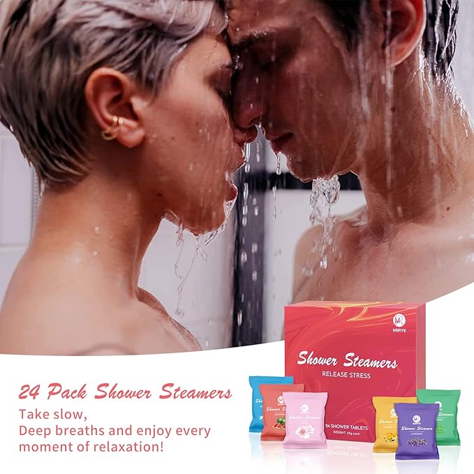 Shower Steamers Aromatherapy Birthday Gifts for Women Men, 24-Pack Stress Relief Organic Shower Bombs with Essential Oil, Stocking Stuffers White Elephant Christmas Gifts for Mom Wife Friends - Bloomnest