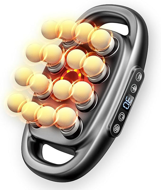 16-Drive Massage Gun Deep Tissue - 2025 Upgrade 8-Head Back Muscle Massager with 3 Modes & 30 Intensities, Portable Quiet Percussion Massager for Legs, Waist, Back, Neck, Buttocks Muscles Pain Relief - Bloomnest