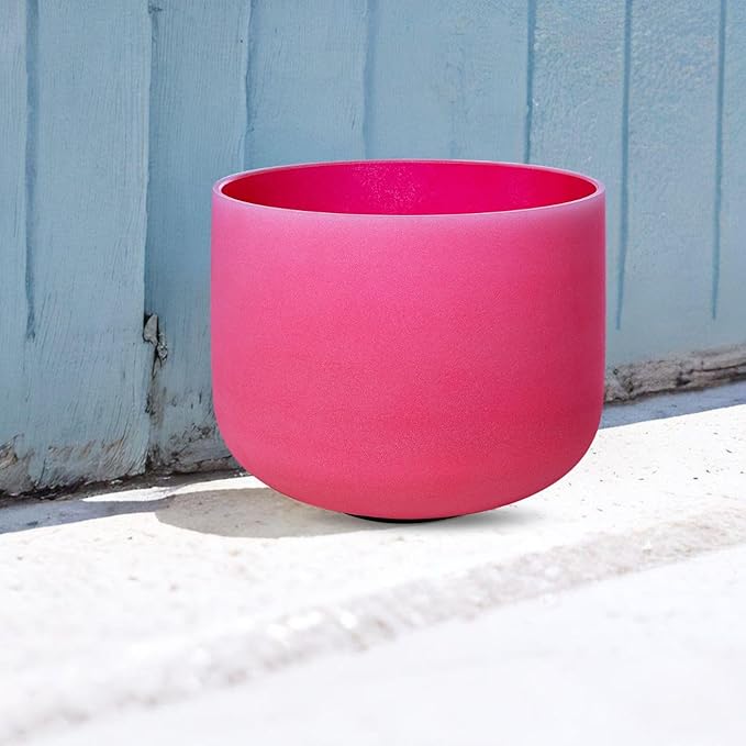 12 inch Red C Note Root Chakra Quartz Crystal Singing Bowl, for Healing Mindfulness Meditation Yoga Sound Baths, with Rubber Mallet O-ring