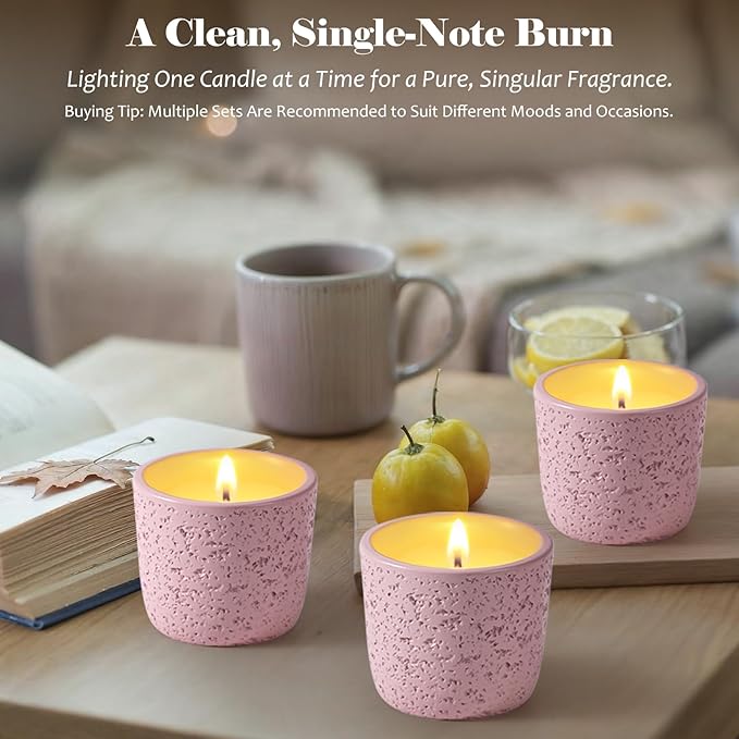 Viyffo Scented Candle Set of 6, Natural Soy Wax with Essential Oils, Long Lasting Aromatherapy Candles in Small Ceramic Jars, Perfect for Home, Relaxation, Meditation, Bath & Holiday Gifts - Bloomnest
