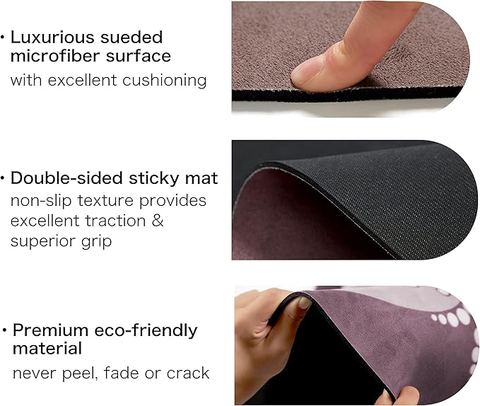 Knsbk Large Round Yoga Mat 4.6'X3.5mm for Exercise Premium Extra Thick, Ultra Comfortable, Non Slip, Meditation Mat - Bloomnest