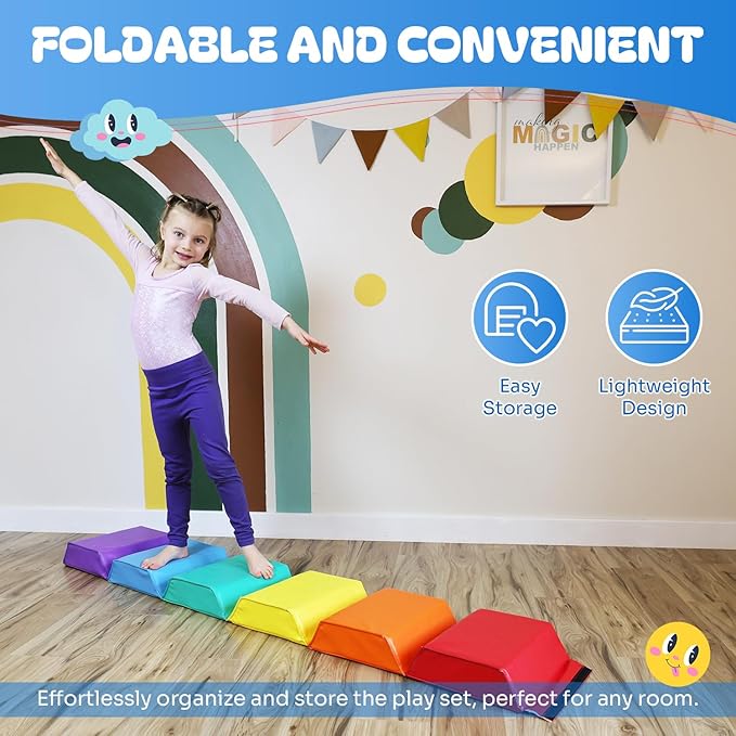 New Bounce Tumbling Mat for Kids - Gymnastics Mat - Folding Exercise Tumble Mat for Home Gyms - Bloomnest