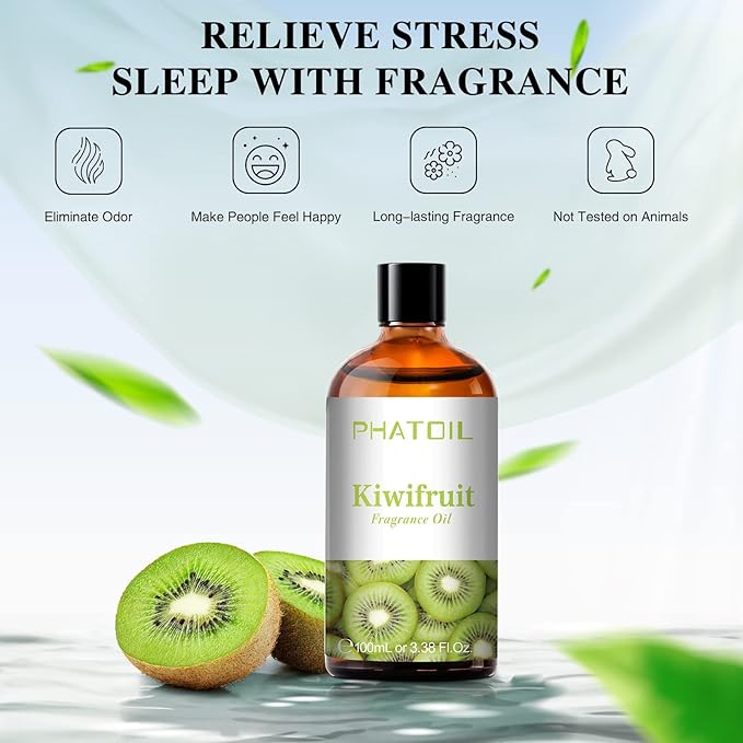 PHATOIL 3.38FL.OZ Kiwifruit Fragrance Oils for Aromatherapy, Essential Oils for Diffusers for Home, Perfect for Diffuser, Yoga, Skin Care, DIY Candle and Soap Making - 100ml - Bloomnest