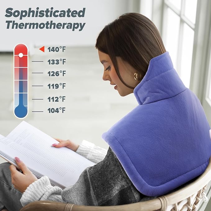Heating pad for Neck, Back, Shoulder, Cramps Pain Relief, Gifts for Women, Men, Mom, Dad, 4 Auto-Off, Machine Washable, 6 Heat Settings, Ideal for Mother’s Day, Father’s Day, Christmas, Birthdays - Bloomnest