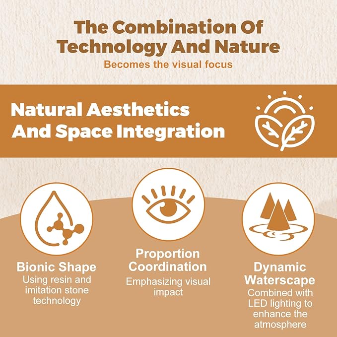 Indoor Rockery Waterfountain, Rockery Tabletop Fountains Desktop Fountain Waterfall with Atomization Effect Water Fountain Tabletop Fountain Ornament for Home Office Bedroom Decoration