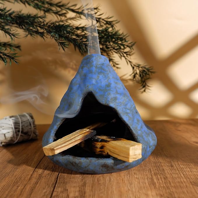Palo Santo Incense Holder and Burner - Zongzi Modeling Smudge Bowl | Sage Cone Burner Holder & Chiminea Incense Dish Ideal for Energy Cleansing, Yoga, Meditation,Zen,Altar Decor & Aromatherapy MOUGIGI